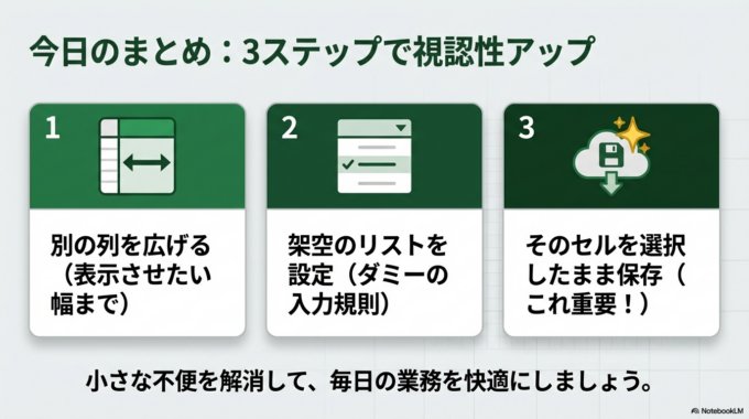 エクセルのプルダウンメニューの表示幅は、セル幅とは別に調整できます。
