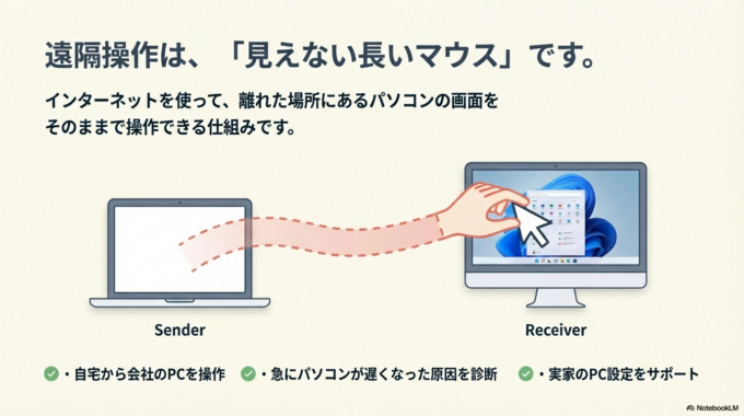 パソコンの遠隔操作とは？仕組みとできること