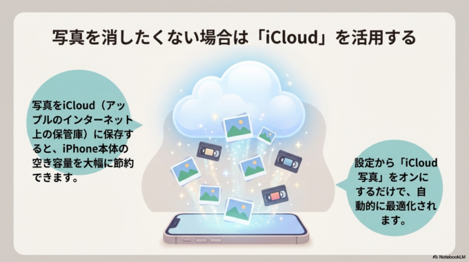 まずおすすめなのがiCloudの利用です。
