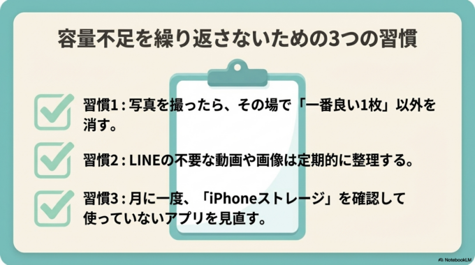 容量不足を防ぐ管理方法