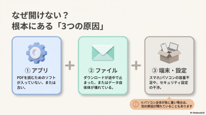 PDFが開けない主な原因