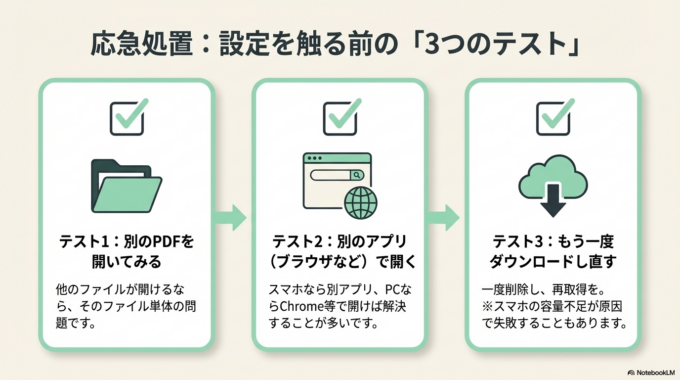 PDFが開けるか確認する方法