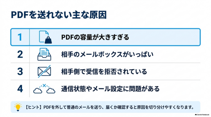 PDFを送れない主な原因