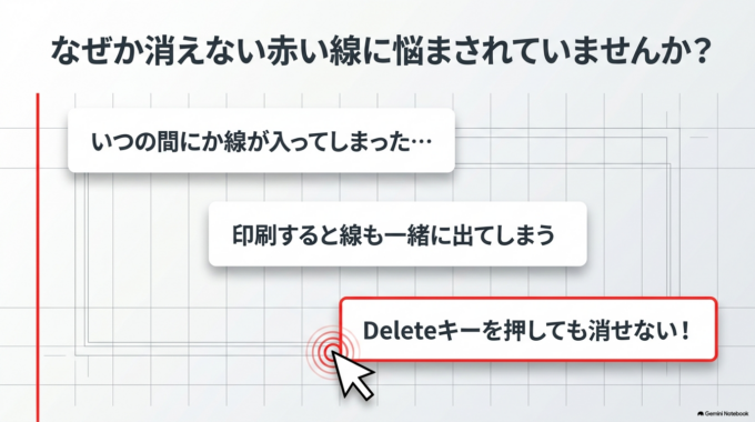 この赤い縦線は、Wordの変更履歴が関係している可能性があります。