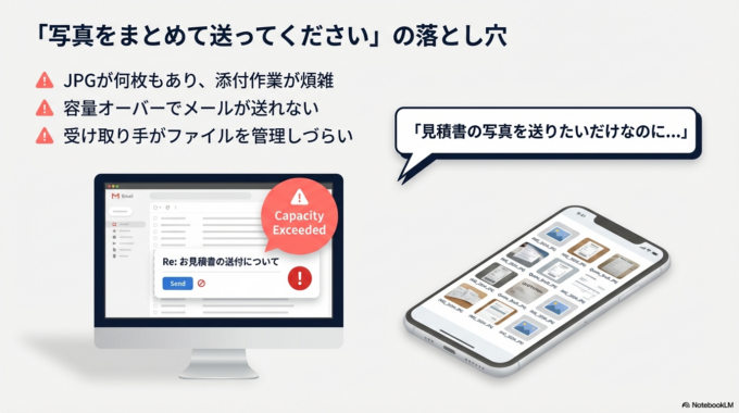 「メールに添付したら容量オーバーになってしまった…」