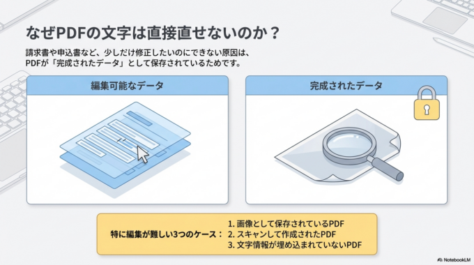 PDFが編集できない原因とは