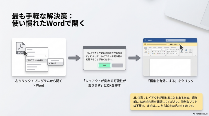 Wordを使ってPDFを無料で編集する方法