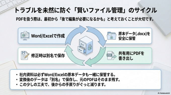 PDFを編集する際の予防と管理方法