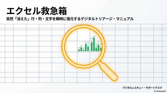 エクセルの行や列が表示されない時の解決方法｜突然消えた原因と対処法