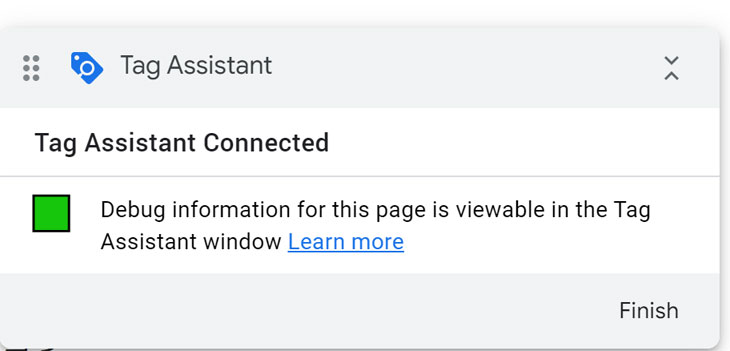 「Tag Assistant Connected」が表示されます。