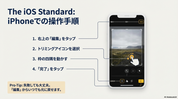 iPhoneで写真をカットする方法