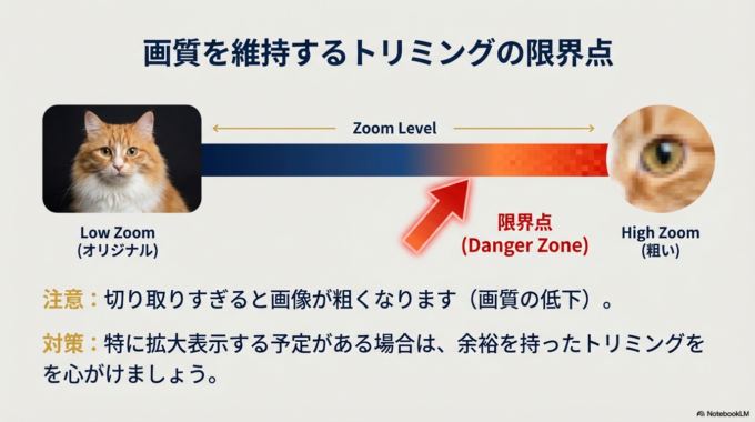 余裕をもってトリミングしましょう。