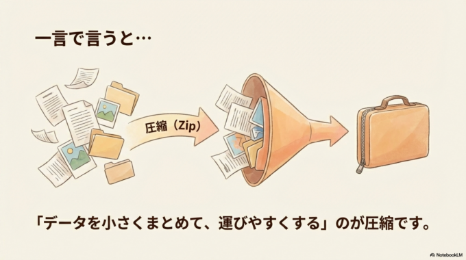 データを小さくまとめて、運びやすくする