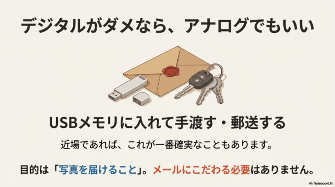 USBメモリに入れて手渡す・郵送する