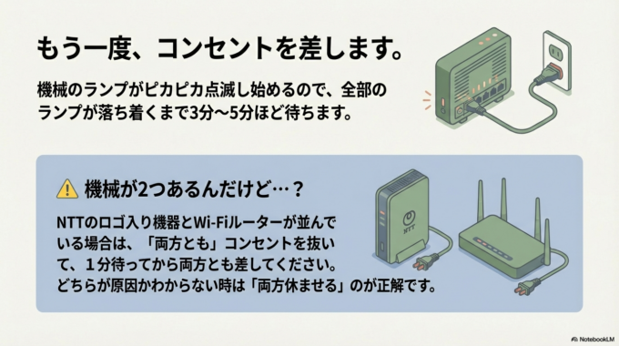 両方ともコンセントを抜いて