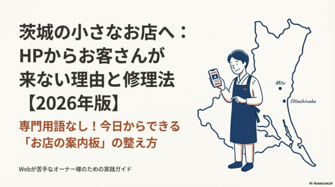 茨城の小さなお店へ。HPからお客さんが来ない3つの理由と修理法【2026年版】