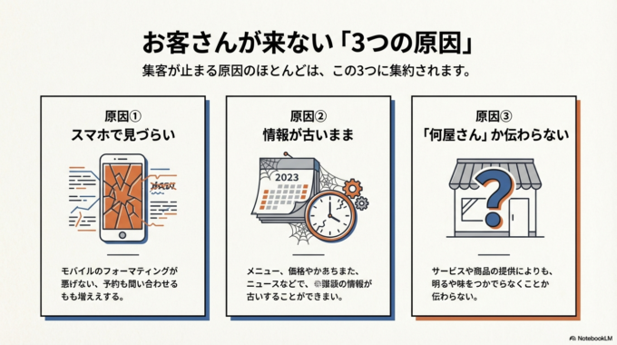 お客さんが来ない3つの原因