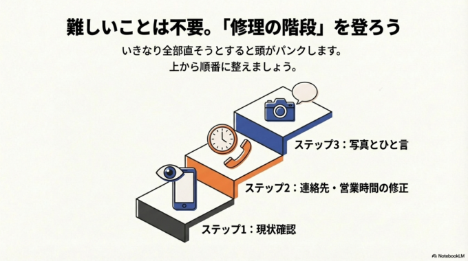 図解イメージでわかる修理の手順