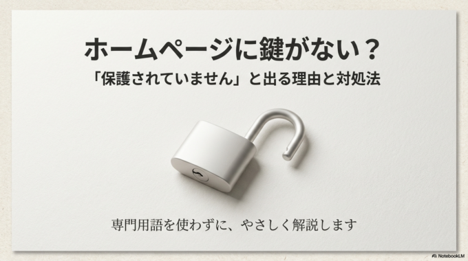 ホームページに鍵がない？「保護されていません」と出る理由と対処法