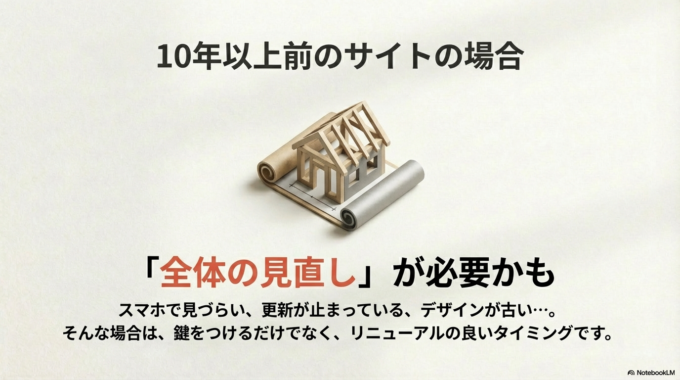 10年以上前のサイトの場合は、少し注意が必要です。
