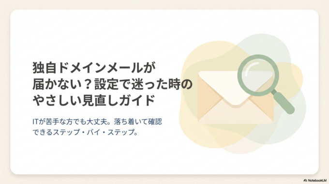 独自ドメインメールが届かない?設定で迷った時のやさしい見直しガイド