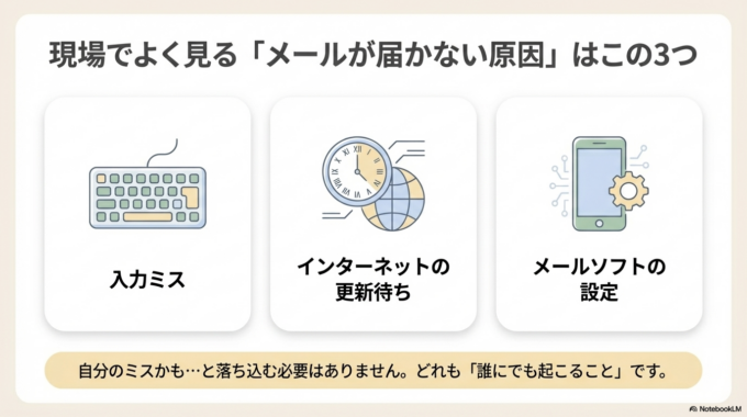 独自ドメインメールが届かない主な原因