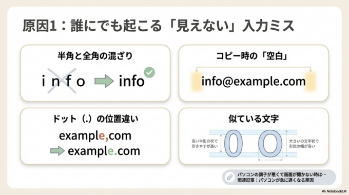 まず一番多いのが「入力ミス」です。