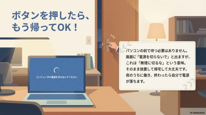 そのまま放置して帰宅して大丈夫