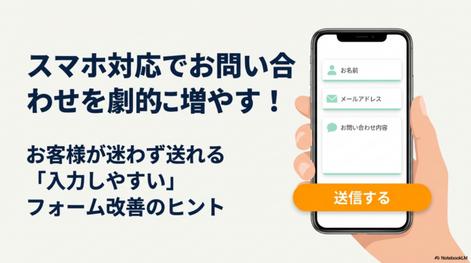 【スマホ対応】お客様が迷わず送れる!入力しやすいお問い合わせフォーム改善のヒント