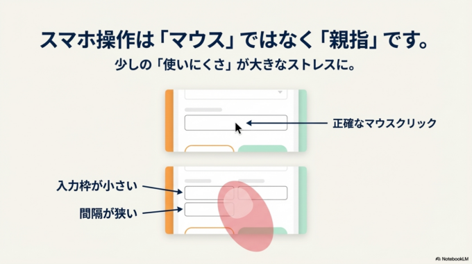 スマホ操作はマウス操作とは違う