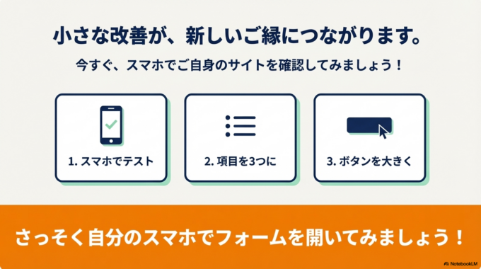 お客様が迷わず送れるフォームに整えることが、ホームページの大きな価値になります。