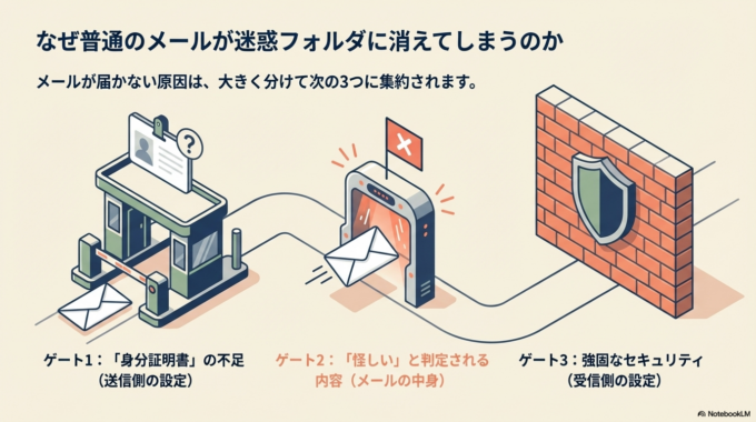 メールが迷惑フォルダに入る主な原因
