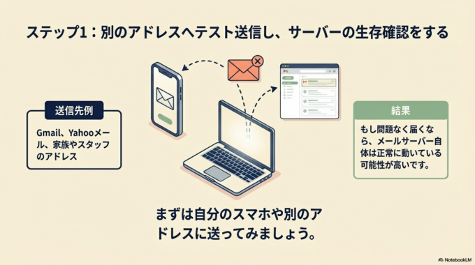 ステップ1 テストメールを送る