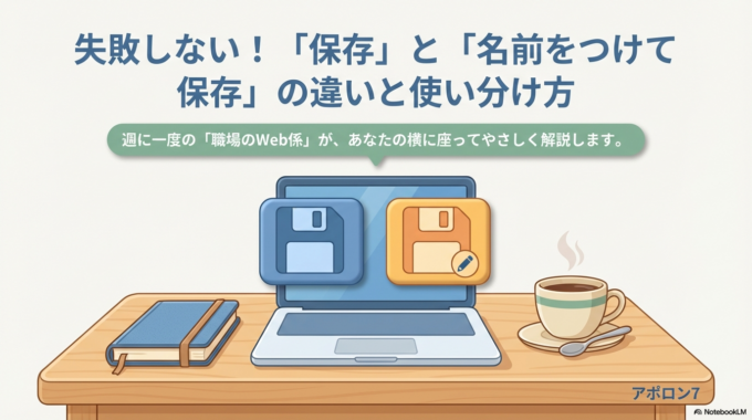 失敗しない!「保存」と「名前をつけて保存」の違いと使い分け方