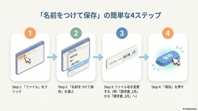 そこで使うのが「名前をつけて保存」です。