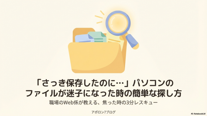 「さっき保存したのに…」パソコンのファイルが見つからない時の簡単な探し方