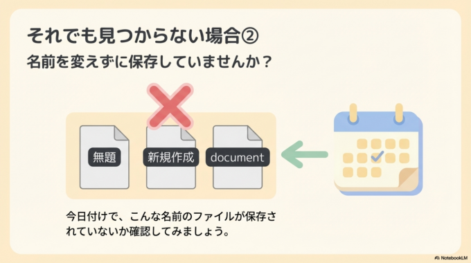 もう一つ多いのが、名前を変えずに保存したケースです。