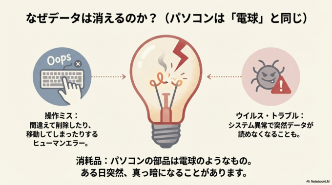 なぜパソコンのデータは「別の場所」に保存する必要があるのか