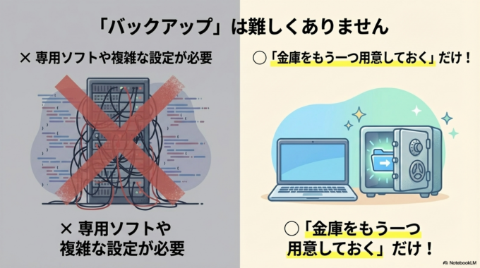 だからこそ大事なのが、別の場所にコピーを置いておくことです。