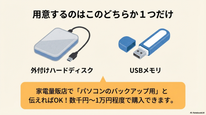 用意するものは次のどちらかです。