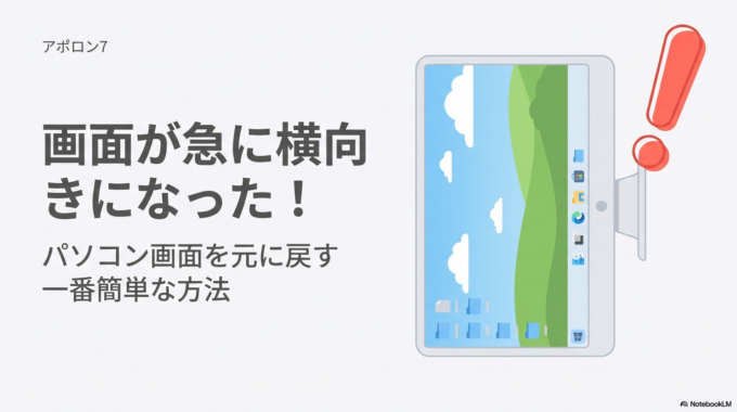 画面が急に横向きになった!パソコン画面を元に戻す一番簡単な方法