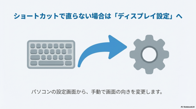 ディスプレイ設定から画面を戻す方法