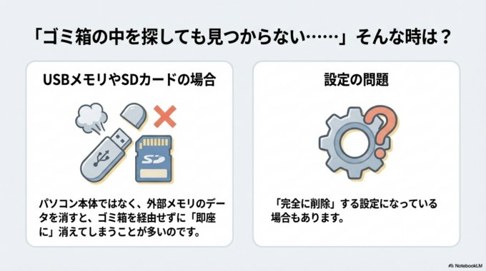 3. もし、ゴミ箱にない場合は？