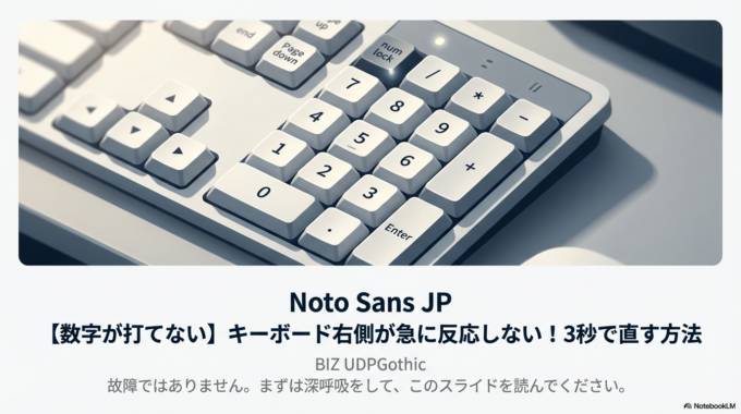 数字（テンキー）が反応しなくなる