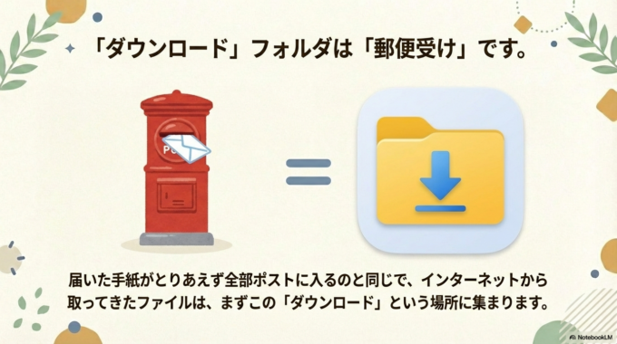 「ダウンロード」という専用の箱に入っている
