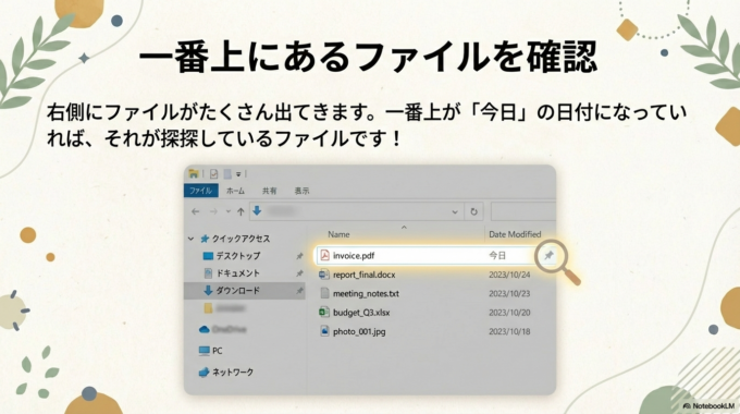 一番新しい日付のファイル