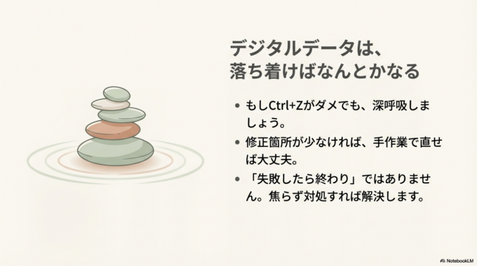 デジタルデータは、落ち着けばなんとかなるものがほとんど