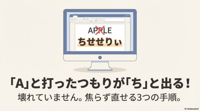 「A」と打ったつもりが「ち」と出たり