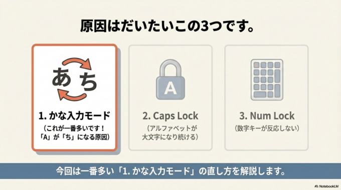 1. 原因はだいたいこの3つです