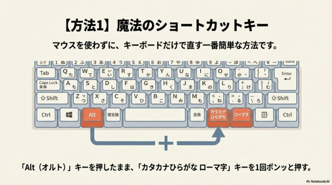 【方法その1】魔法のショートカットキーを押してみる